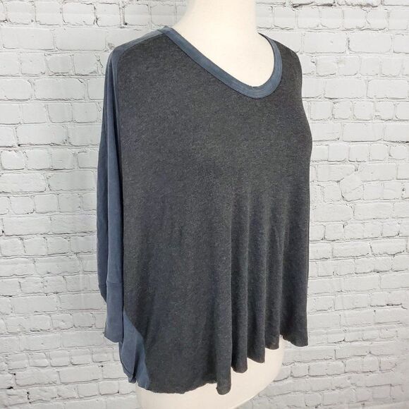 𝅺zara B&W Gray V-Neck Short Sleeve Top Shirt M NWT - Picture 2 of 7